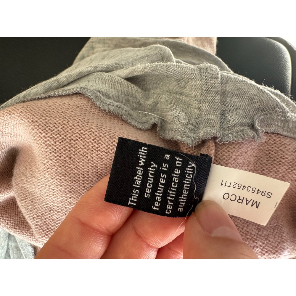 Diane von Furstenberg DvF Wool Cashmere Silk Bow Neck Colorblock Sweater Pink M - Picture 12 of 12